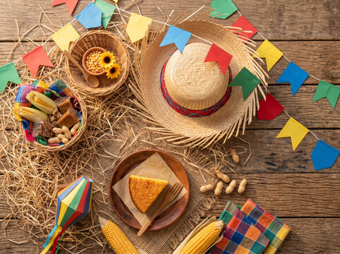 Festa junina food and decoration still life