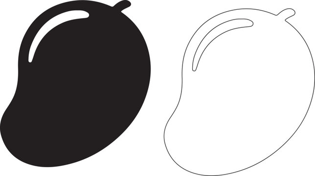 Computer mouse icon with outline and solid fill isolated on white background