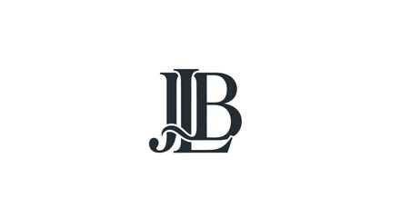 Interlocking JLB monogram logo design on white background © klx