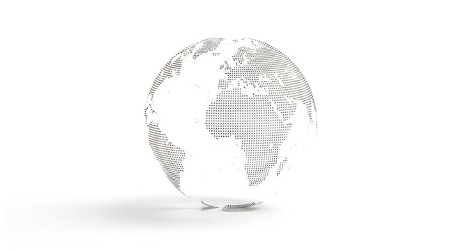 Digital globe made of binary code dots on white