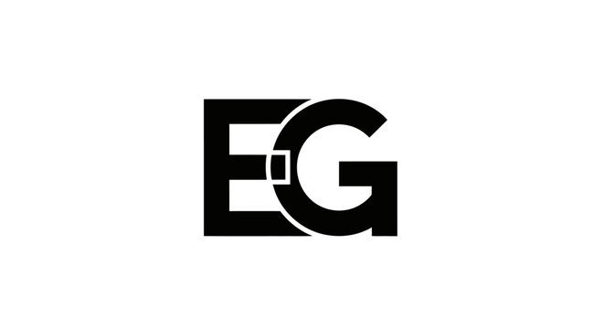 Intertwined EG monogram logo design on white background