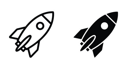 Rocket icon set, space ship launch symbol, vector illustration © PURE VECTOR WORK