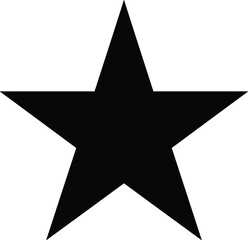 Obraz premium Black Five Point Star Icon with Simple Geometric Shape, Rating Symbol, Decorative Element, and Minimal Vector Illustration