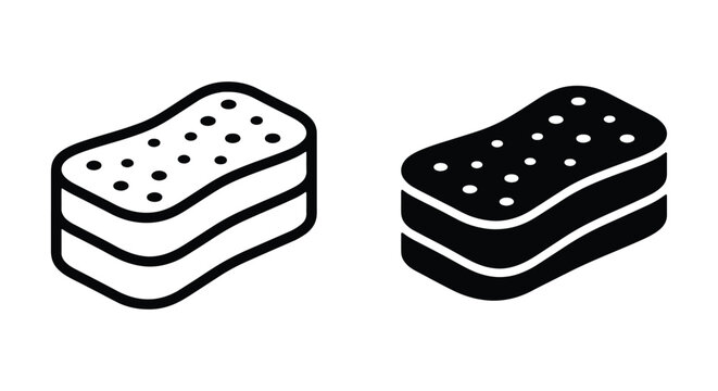 Set of sponge icons, cleaning tool, vector illustration