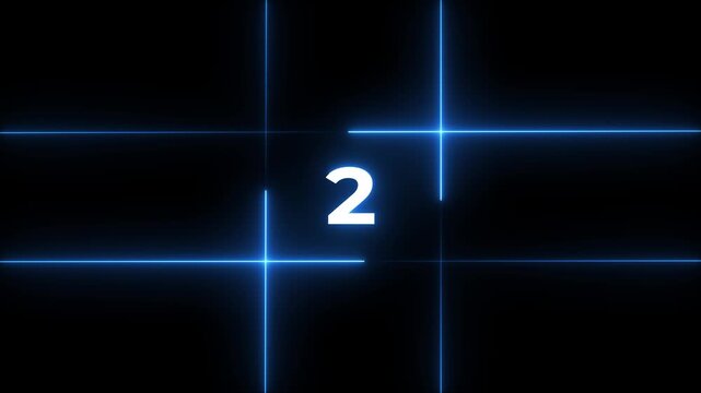 5 to 0 second modern digital countdown timer neon light style on black background, 5 seconds simple countdown timer. 5 second technology digital neon led light game timer animated video.