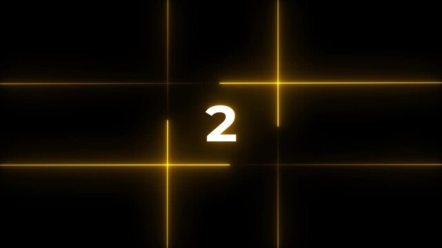 5 to 0 second modern digital countdown timer neon light style on black background, 5 second technology digital neon led light game timer animated video.