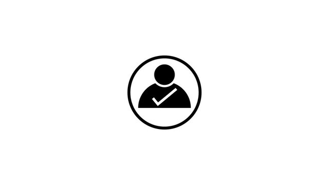 Profile with check mark icon. mark icon  for your  person, add user, Identity verification symbol and man icon.