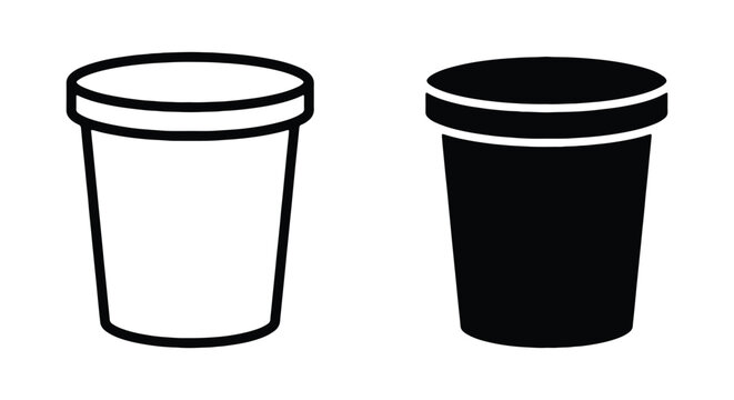 Ice cream cup or yogurt container icon, vector illustration