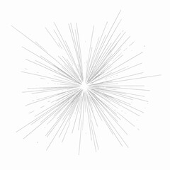 Fototapeta premium Abstract light gray starburst vector illustration with radiating lines on a clean white background, minimalist graphic design element