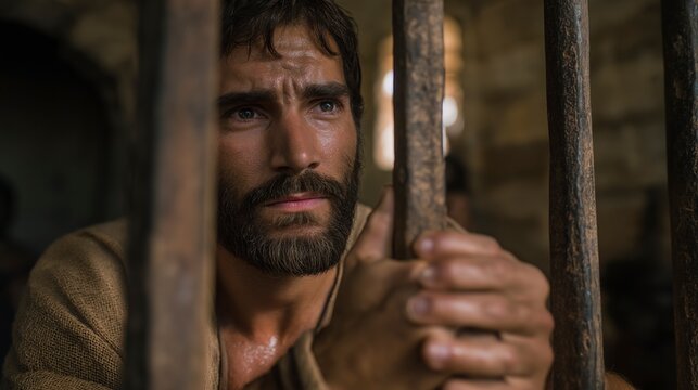 At midnight, a powerful earthquake shakes the prison in Philippi, opening the doors and breaking the chains, while Paul and Silas remain faithful and unafraid.
