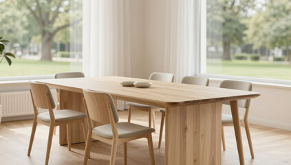Fototapeta premium Scandinavian Inspired Minimalist Workspace for Meetings
