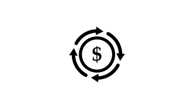 Money animated icon on a white background . 4k video.