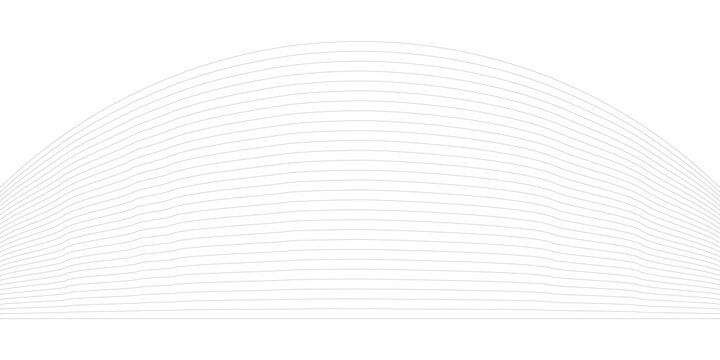 Abstract curved shape with gradient lines on white background