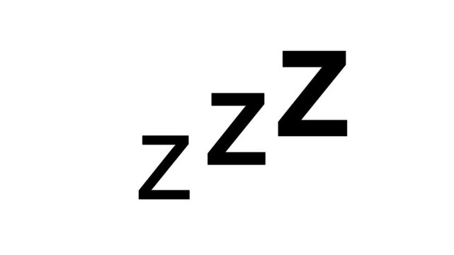 video animation icon text ZZZ in sleeping and snoring concept,