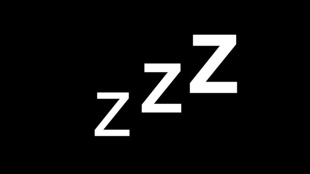 video animation icon text ZZZ in sleeping and snoring concept,