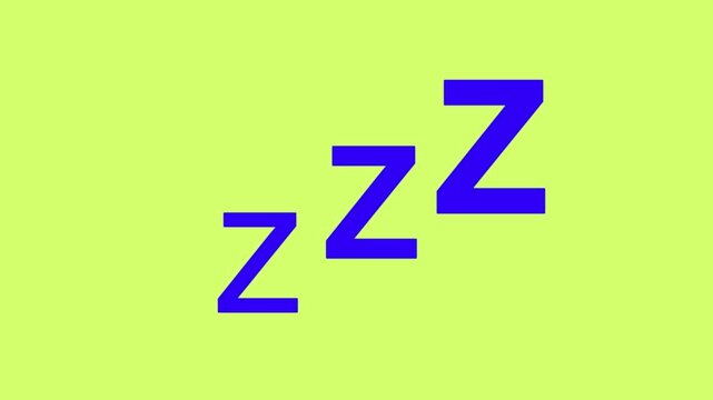 video animation icon text ZZZ in sleeping and snoring concept,