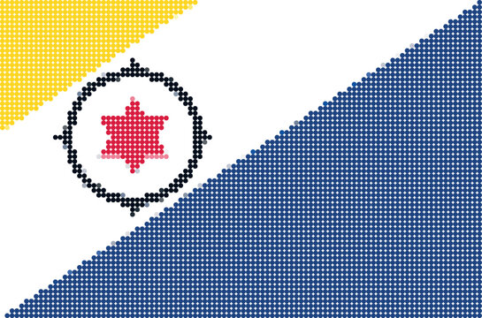 Flag of Caribbean Netherlands pixel art of dots