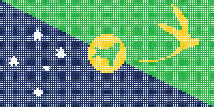 Flag of Christmas Island pixel art of dots