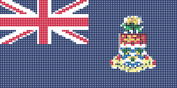 Flag of Cayman Islands pixel art of dots