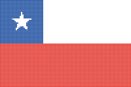 Flag of Chile pixel art of dots