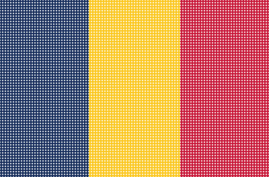 Flag of Chad pixel art of dots