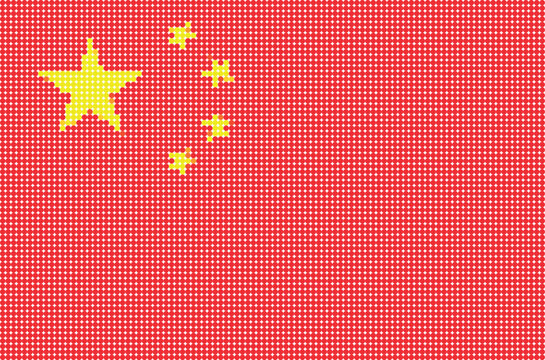 Flag of China pixel art of dots