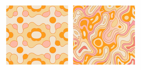 Obraz premium abstract organic shapes vector pattern groovy liquid