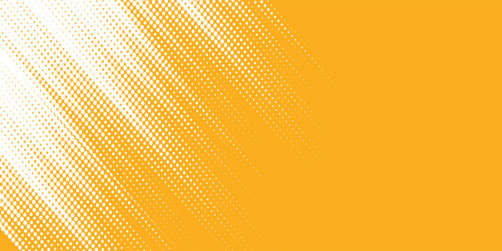 Yellow halftone pattern. Retro comic gradient background. Bright orange pixelated dotted texture overlay