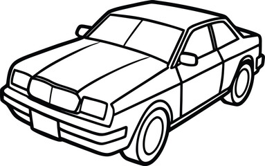 Obraz premium Vector Hand-Drawn Line art of a car for coloring book.
