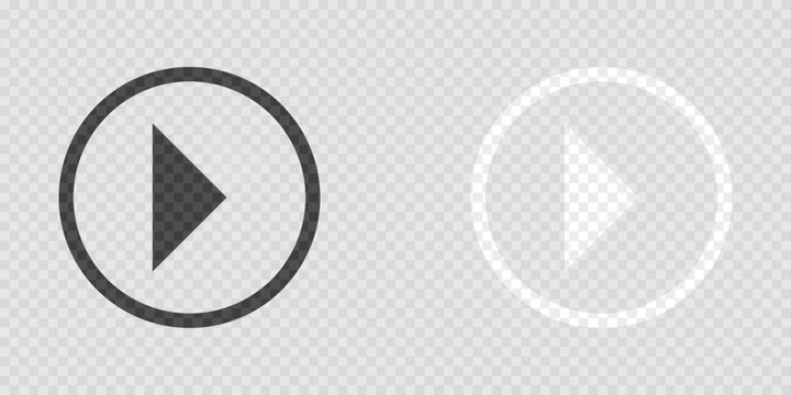 Play button icons on transparent backdrop. Digita webl vector illustration