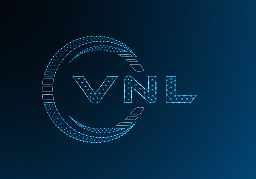 VNL low poly letter logo vector design. VNL lower poly logo design. Low poly logo.