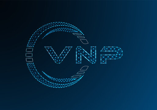 VNP low poly letter logo vector design. VNP lower poly logo design. Low poly logo.