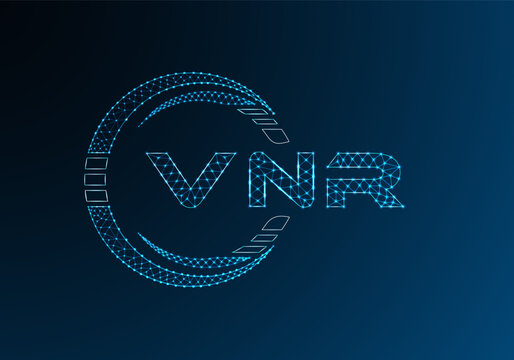 VNR low poly letter logo vector design. VNR lower poly logo design. Low poly logo.