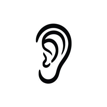 Ear symbol logo for hearing health and medical clinic.