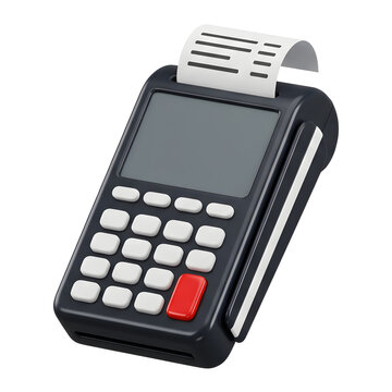 3D Render of a Point of Sale Terminal with Receipt