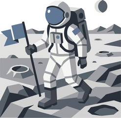 Astronaut Walking on the Moon © Anika