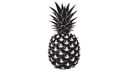Obraz premium Black silhouette icon of a fresh tropical pineapple fruit