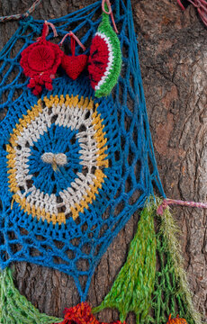 Crochet ornament showcases colorful craftsmanship