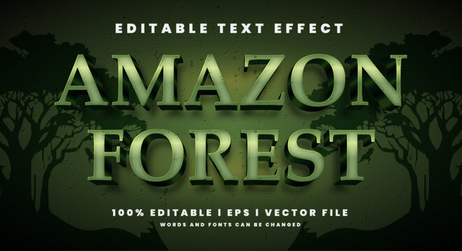 amazon forest 3d text effects Editable, gradient colors.Text style effects.