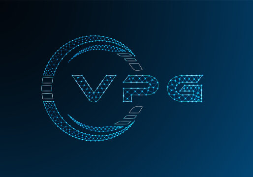 VPG low poly letter logo vector design. VPG lower poly logo design. Low poly logo.