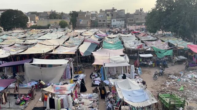 Crowded Thursday Market in Karachi Pakistan