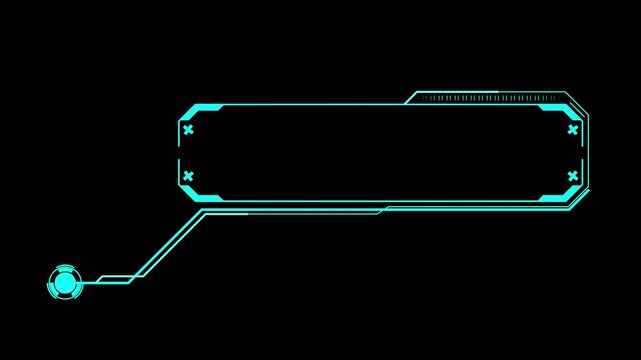 Futuristic Sci-Fi HUD Callout Title Label With Tech Pointer, Modern Digital Infobox and Transparent Alpha Channel Overlay