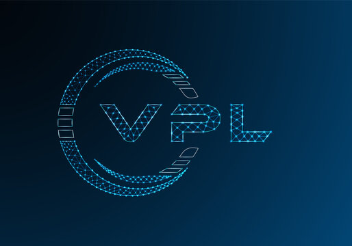 VPL low poly letter logo vector design. VPL lower poly logo design. Low poly logo.