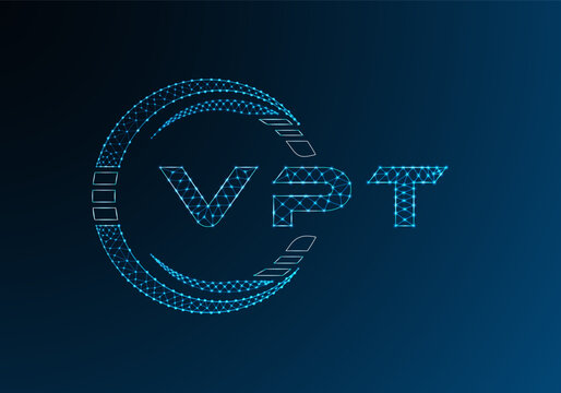 VPT low poly letter logo vector design. VPT lower poly logo design. Low poly logo.