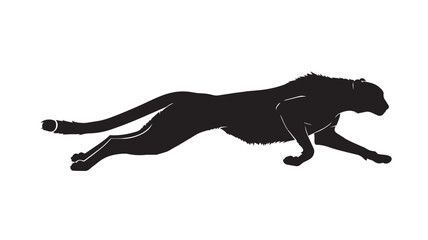 Fototapeta premium Black silhouette of a cheetah running fast