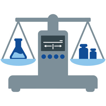 Precision electronic balance scale for scientific analysis with electronic
