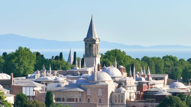 Topkapi Palace (Topkapi Sarayı) Drone Video, Emin&ouml;n&uuml; Fatih, Istanbul Turkiye (Turkey)	