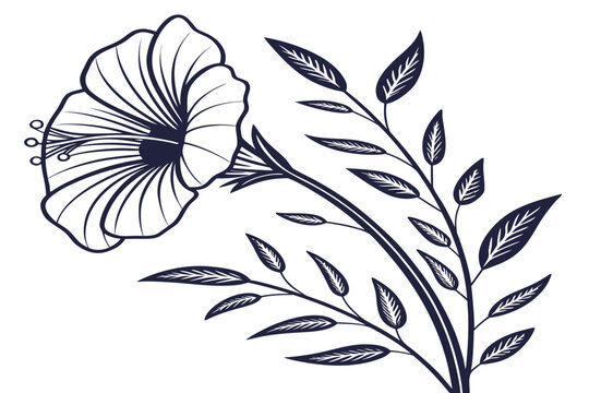 coloring page line art the indigo flower black vector
