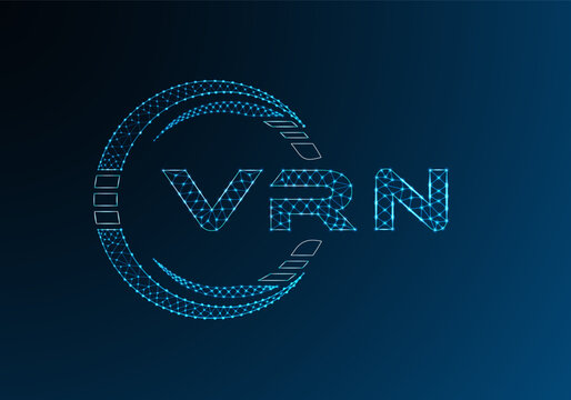 VRN low poly letter logo vector design. VRN lower poly logo design. Low poly logo.