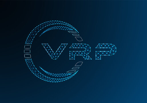 VRP low poly letter logo vector design. VRP lower poly logo design. Low poly logo.